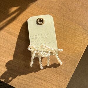 Anthropologie Pearl Bow Earrings